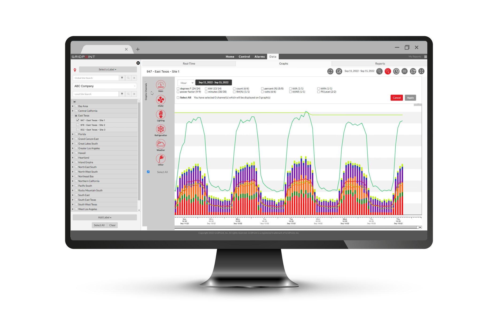 Energy monitoring system graphic